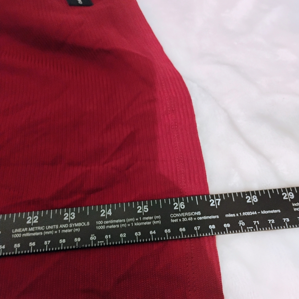 Calvin Klein Liquid Touch Mens Medium Red Quarter Zip Pullover Ribbed Knit Top C - Picture 5 of 7